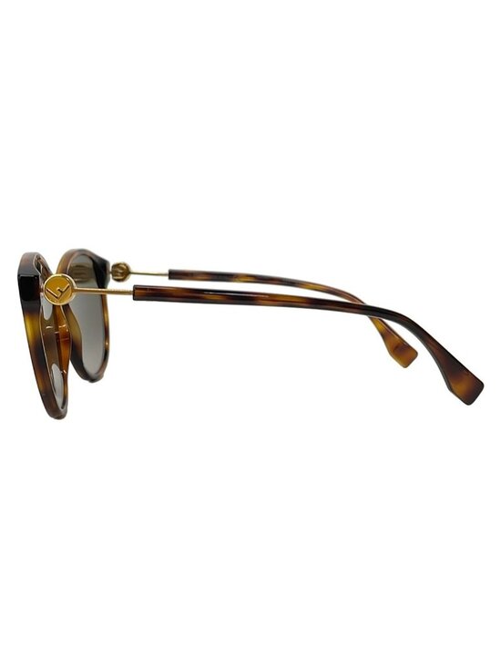 FENDI FF0412/S Dark Brown Brown Plastic Sunglasses Fendi Sunglasses S Dark Brown Tortoiseshell Eyewear main image 3